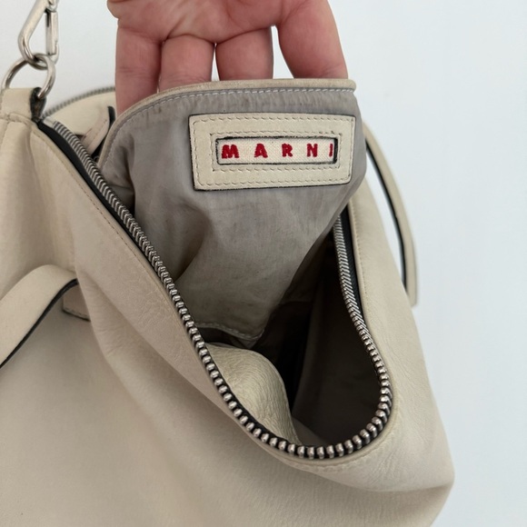 Vintage Marni cream leather large multiway hobo carryall tote satchel bag - Picture 11 of 14